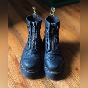 Dr Martens Sinclair milled nappa leather platform boots